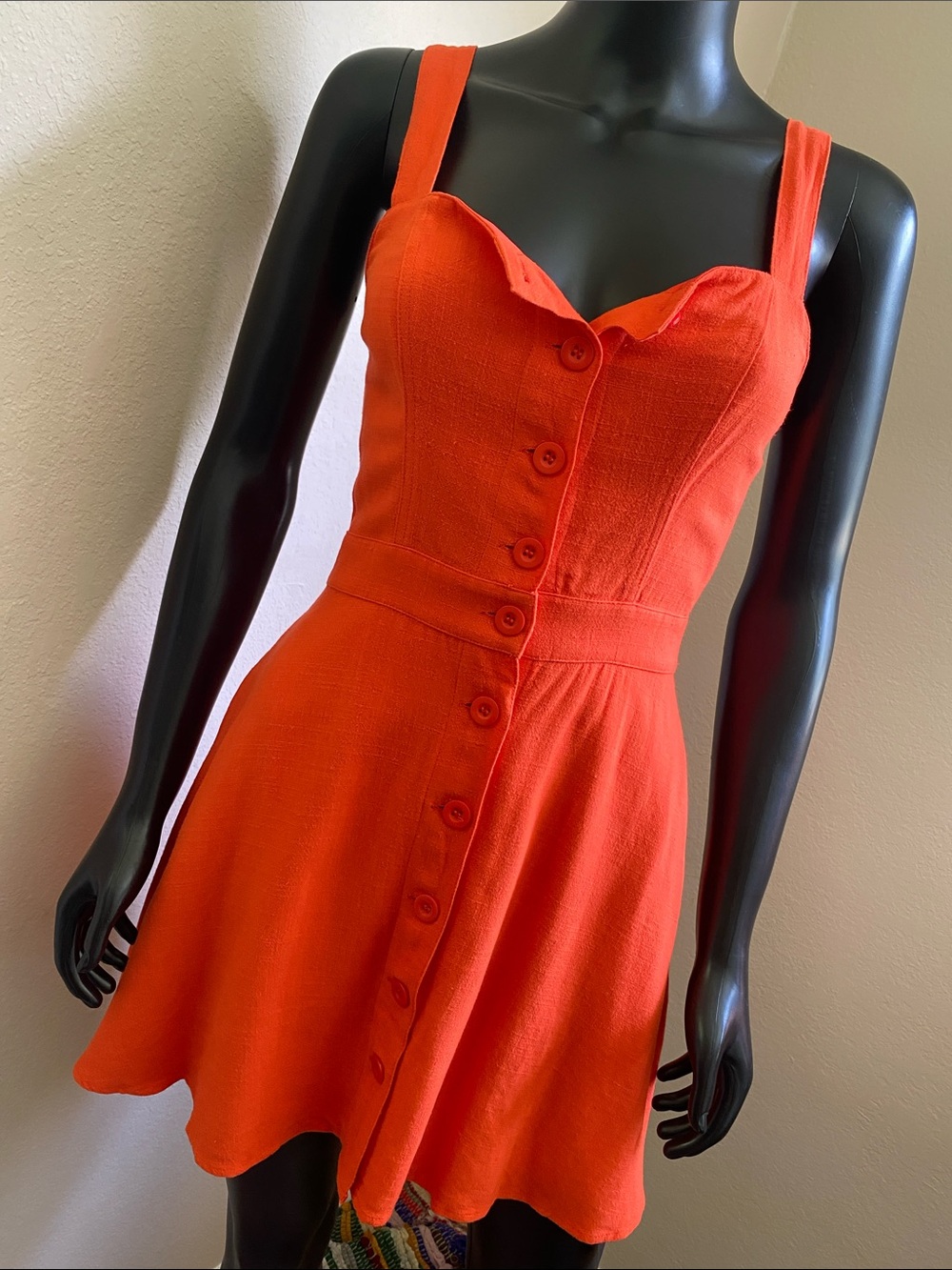 Lulu's Bright Orange Button-Front Mini Dress NWTs - Picture 14 of 15
